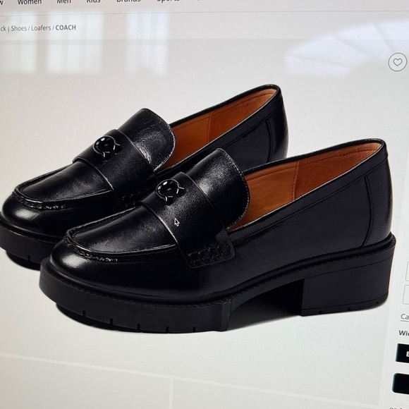 Coach Black Leather Loafers - Picture 1 of 3